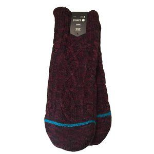Stance HABITAT Gripper Slipper Socks Burgundy Black Men's Medium 6-8.5